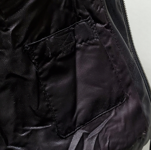 VINTAGE Couture J. Park Black Butter Soft Leather Collared Full-zip Moto Jacket - Picture 15 of 16